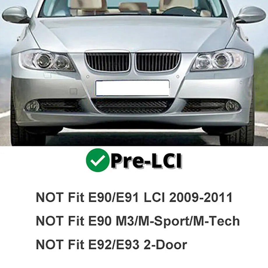 BM E90 3-Series Pre-LCI Gloss Black Front Bumper Splitters (05-08)