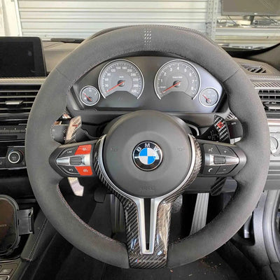 BM F-Series Carbon Fibre Paddle Shift Extensions - Blue