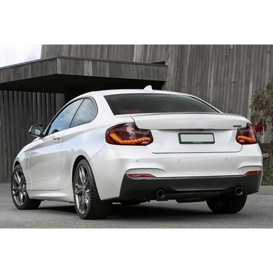 BM F22 / F23 2-Series CS Style OLED Sequential Smoked Black Taillights