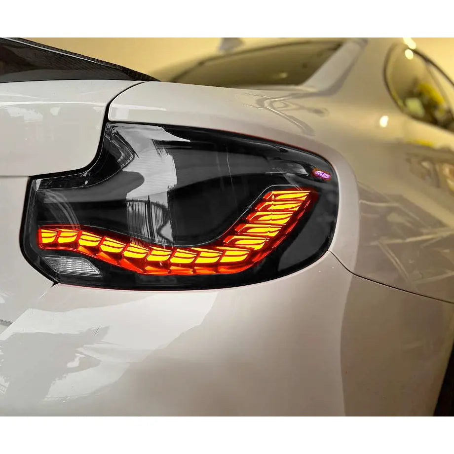 BM F22 / F23 2-Series CS Style OLED Sequential Smoked Black Taillights