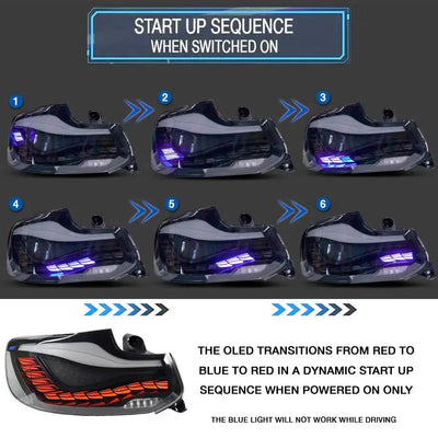 BM F22 / F23 2-Series CS Style OLED Sequential Smoked Black Taillights