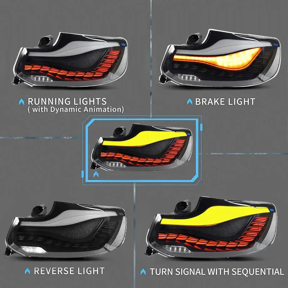 BM F22 / F23 2-Series CS Style OLED Sequential Smoked Black Taillights