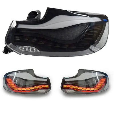 BM F22 / F23 2-Series CS Style OLED Sequential Smoked Black Taillights