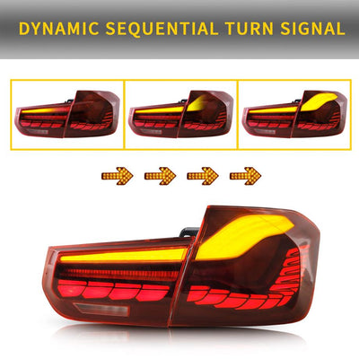 BM F30 3-Series CS Style OLED Sequential Red Taillights (12-18)