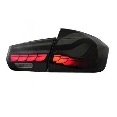 BM F30 3-Series CS Style OLED Sequential Smoked Black Taillights (12-18)