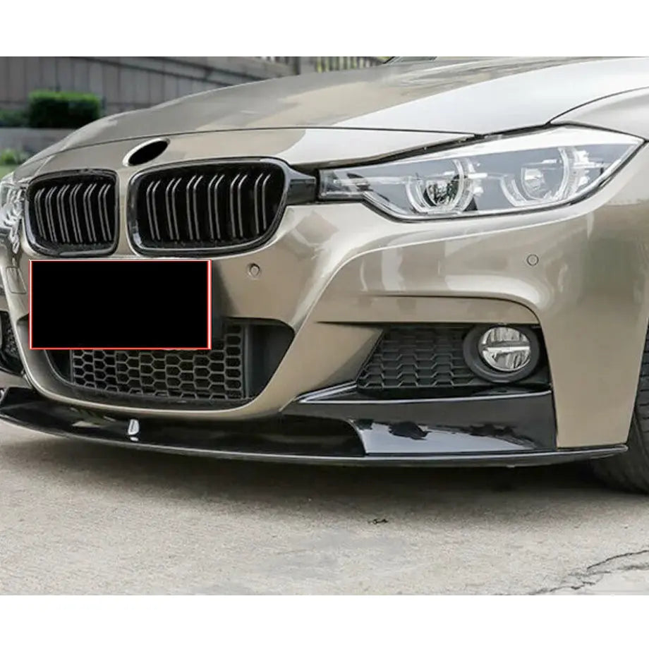 BM F30 3-Series (12-19) Gloss Black 4-Piece Front Spoiler