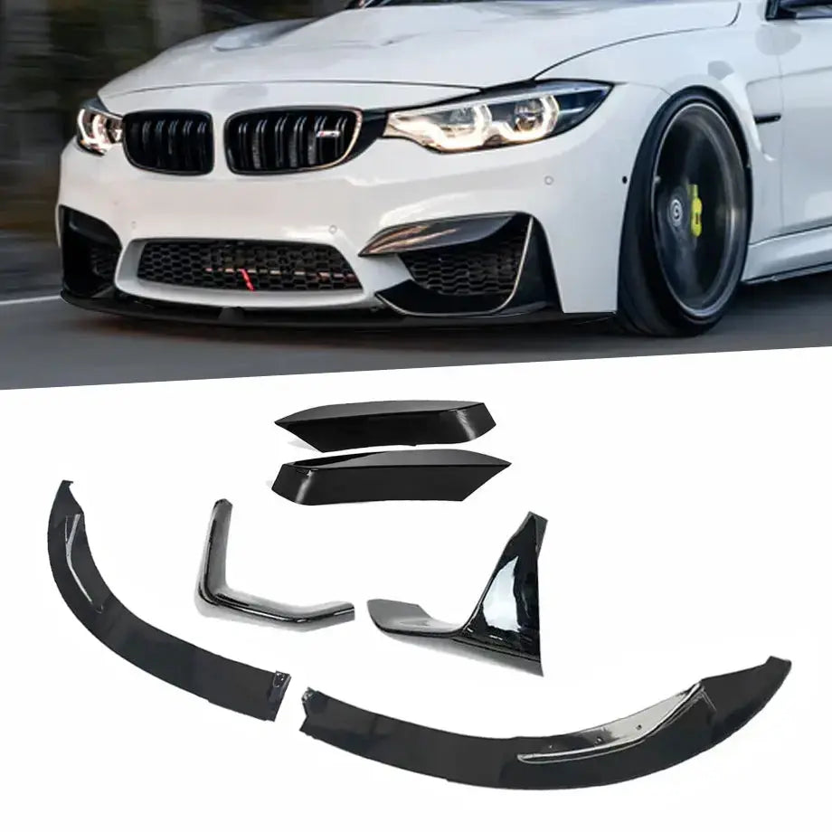 BM F80 M3 / F82 M4 Performance Style Gloss Black 6-Piece Front Spoiler