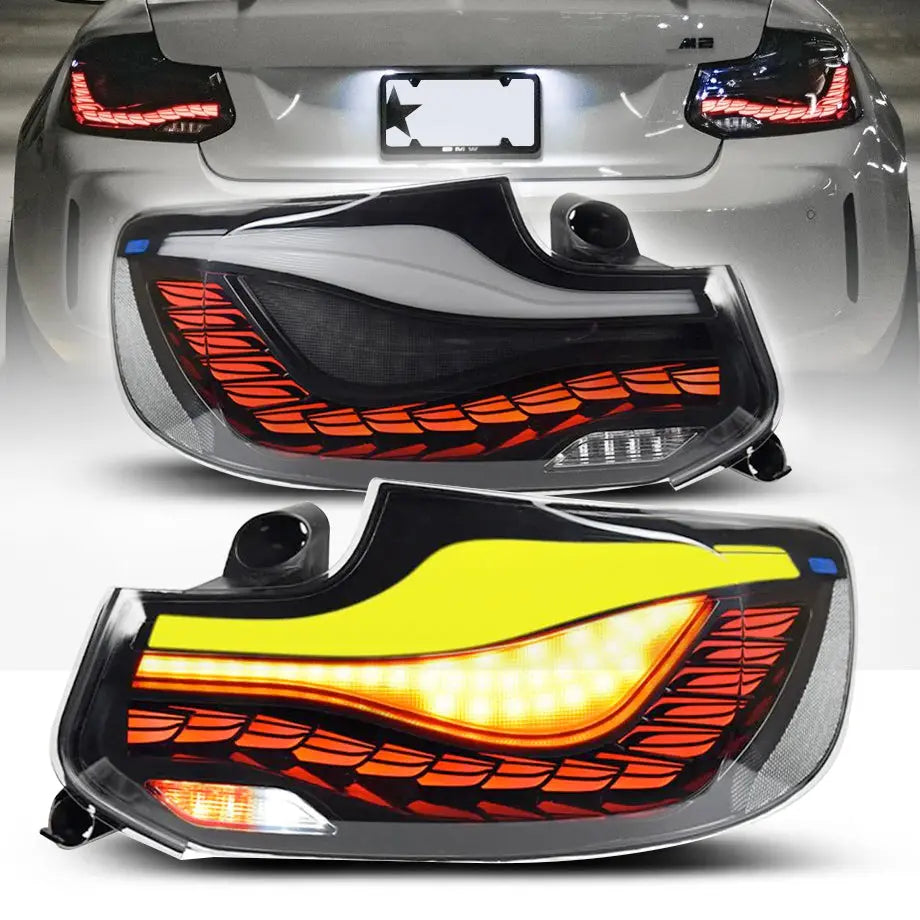 BM F87 M2 CS Style OLED Sequential Smoked Black Taillights