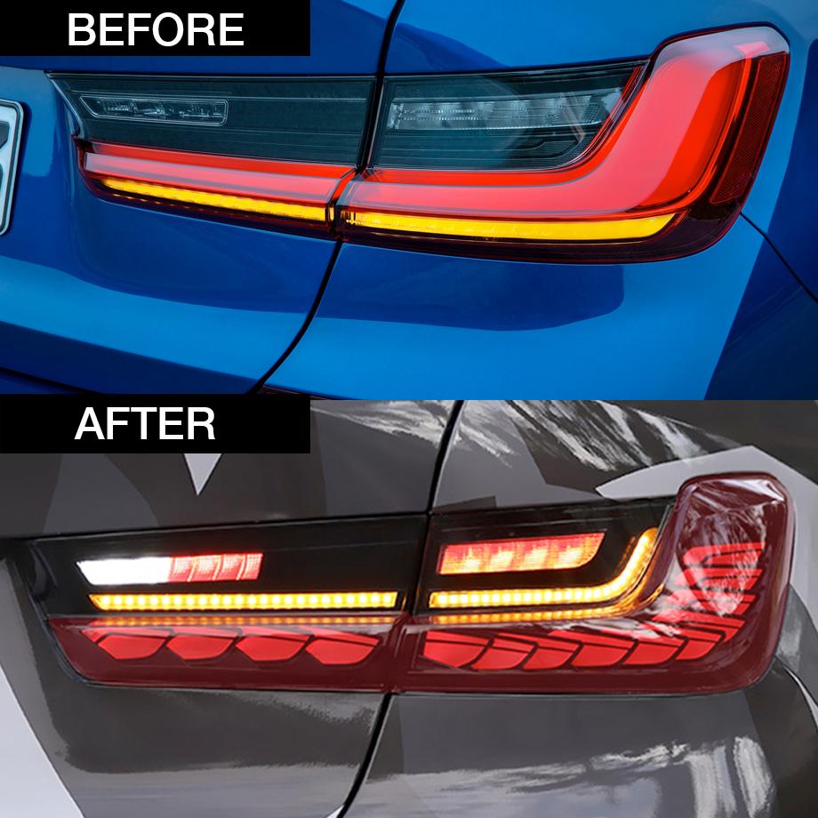 BM G20 3-Series CS Style OLED Sequential Smoked Red Taillights