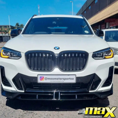 BM X3 G01 LCI Facelift 3-Piece Warrior Style Gloss Black Front Spoiler