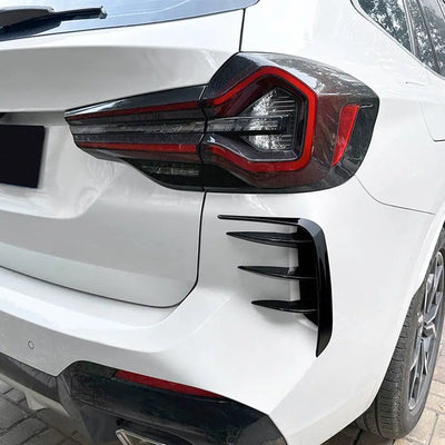 BM X3 G01 (22-On) M-Sport Aero Style Gloss Black Rear Bumper 4-Piece Canards