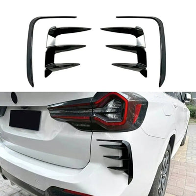 BM X3 G01 (22-On) M-Sport Aero Style Gloss Black Rear Bumper 4-Piece Canards