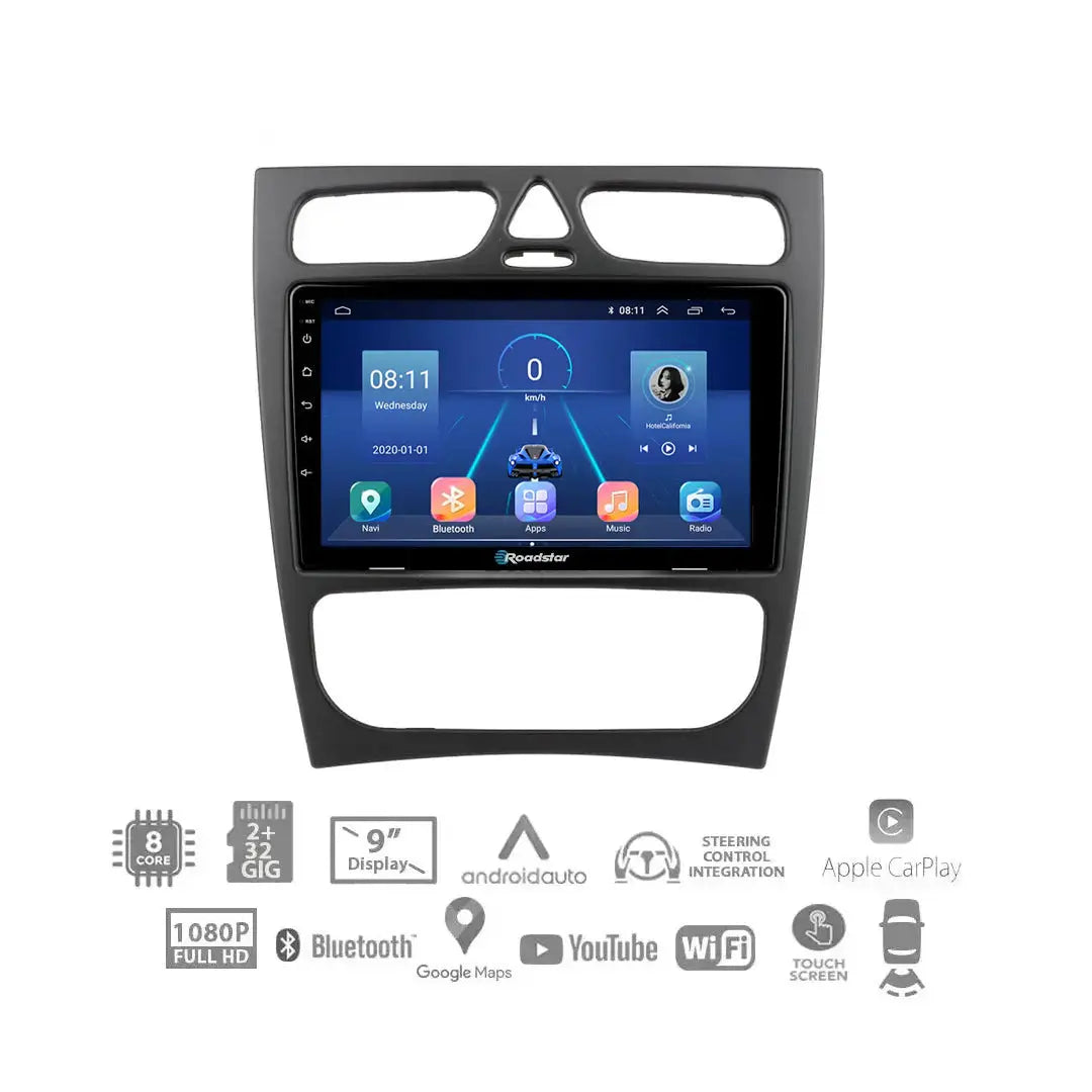 Benz W203 (02-04) - 9 Inch Roadstar Android Entertainment & GPS System