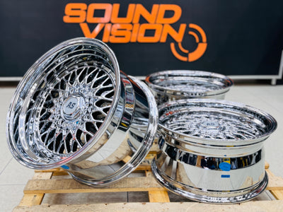 17” AS® CHROME WITH CHROME STUDS  4x100 & 5x100 10j rear