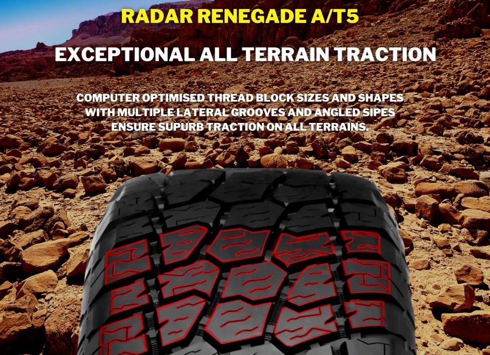 RADAR RENEGADE AT-5 33x12.5/20 TYRE WHITE LETTERS