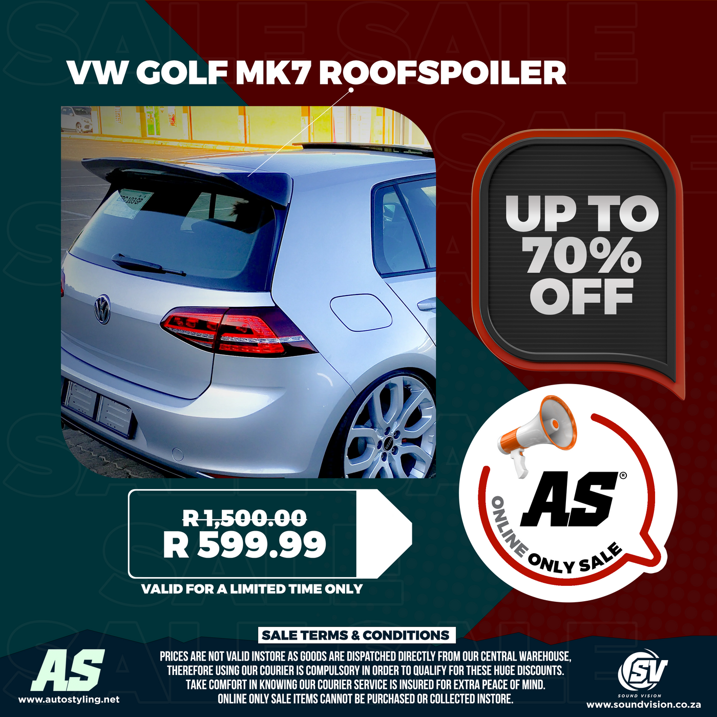 VW GOLF MK7 ROOFSPOILER