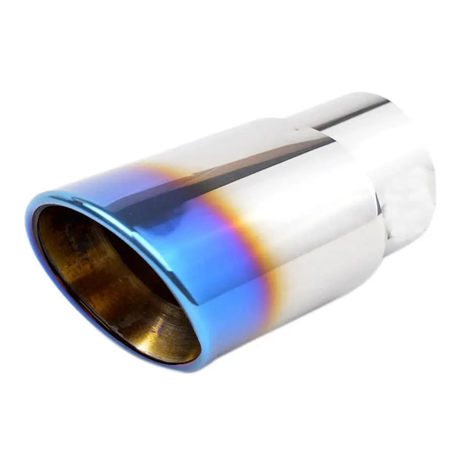 Cowley Burnt Blue Angle Cut Single Exhaust Tailpipe (70mm Outlet)