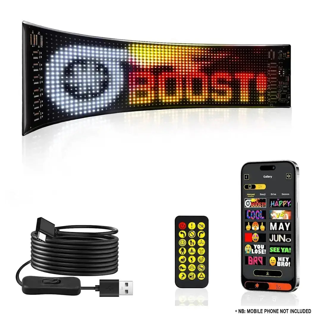 Customisable App Controlled LED Matrix Panel Display Screen - (100mm x 350mm)