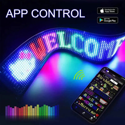 Customisable App Controlled LED Matrix Panel Display Screen - (100mm x 350mm)