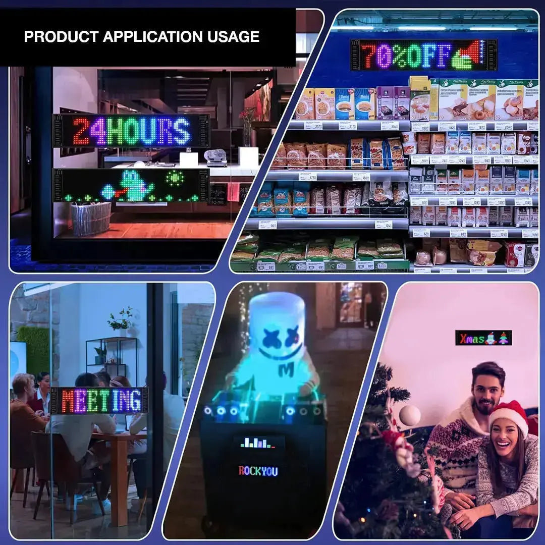 Customisable App Controlled Matrix LED Panel Display Screen - (173mm x 70mm)