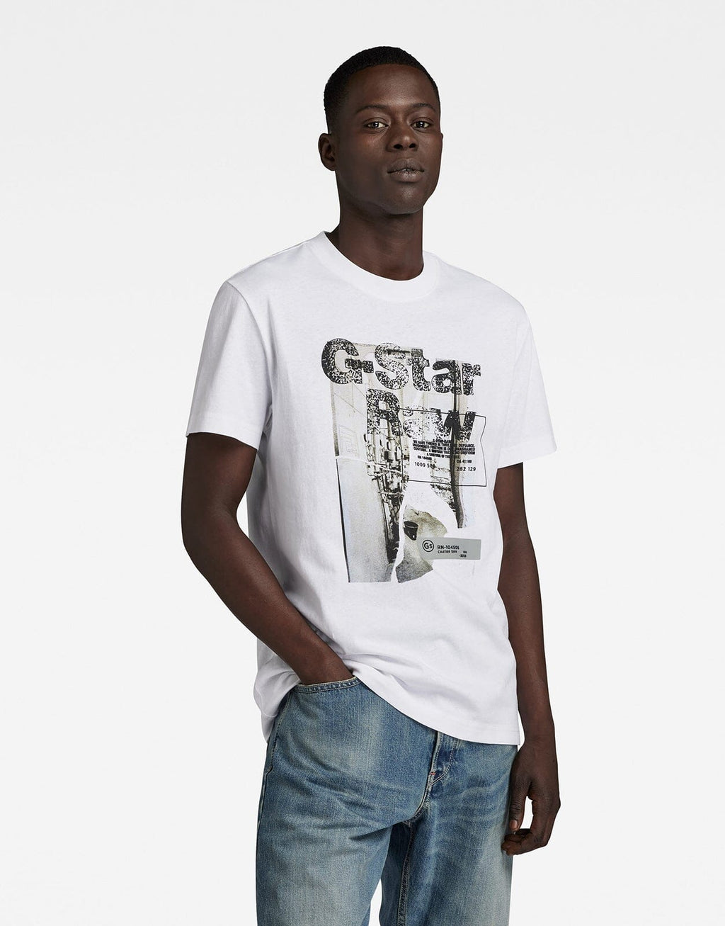G-Star RAW HQ Print White T-Shirt