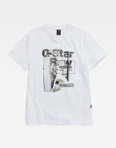 G-Star RAW HQ Print White T-Shirt