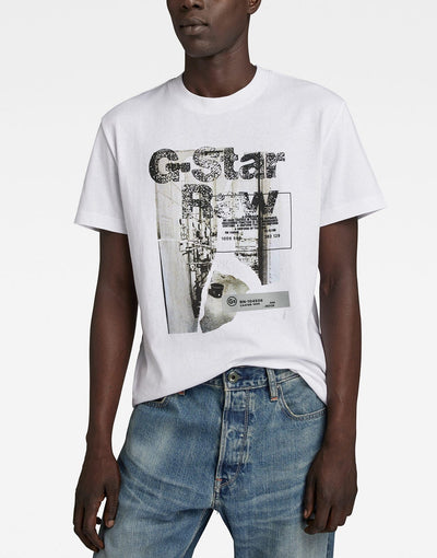 G-Star RAW HQ Print White T-Shirt