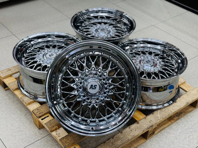 17” AS® CHROME WITH CHROME STUDS  4x100 & 5x100 10j rear