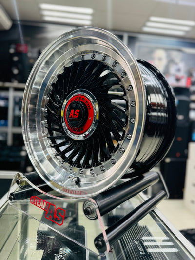 15” AS- SUPERFIN GLOSS BLACK 4/100 4/108  wheels
