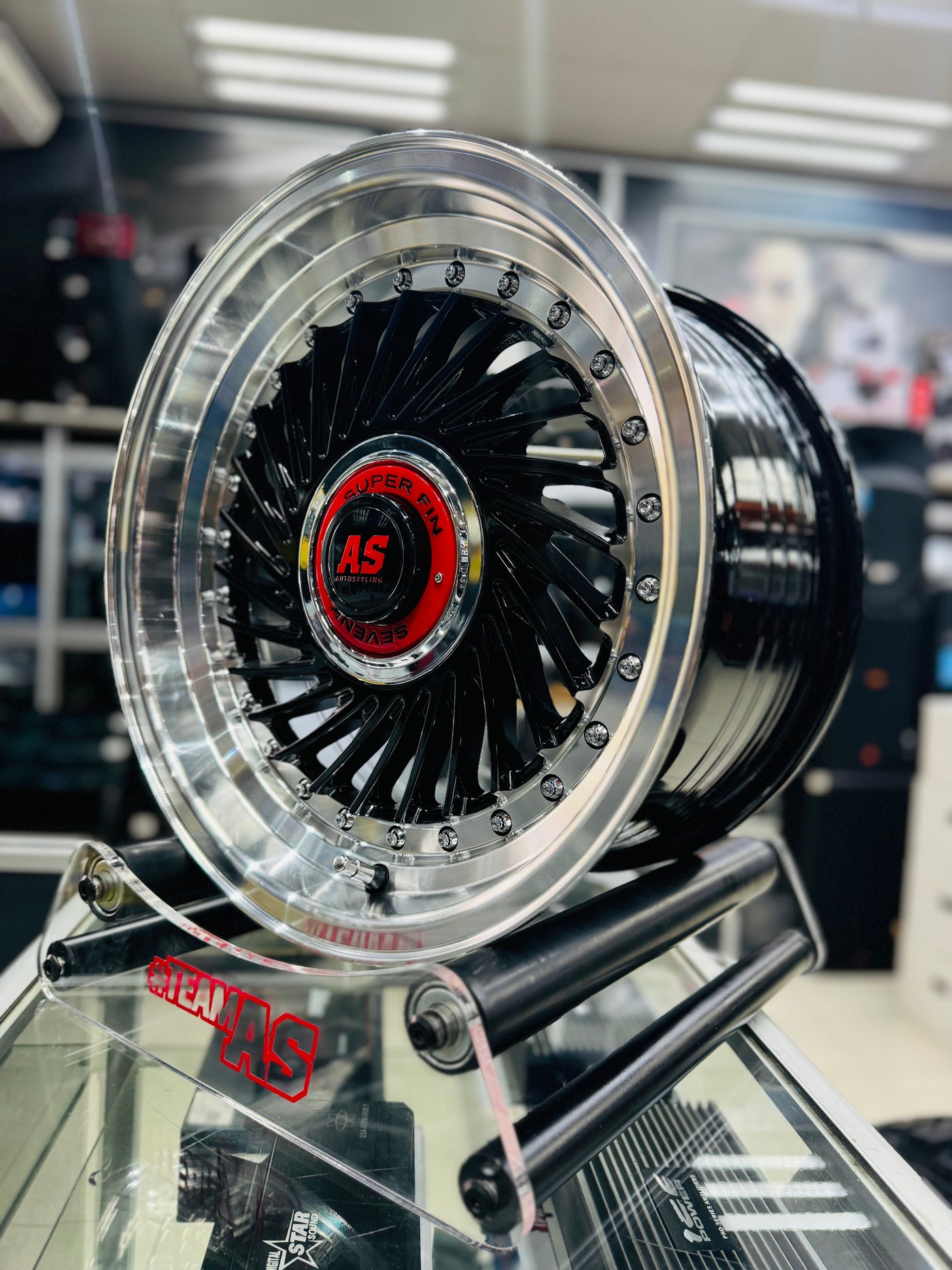 15” AS- SUPERFIN GLOSS BLACK 4/100 4/114  wheels