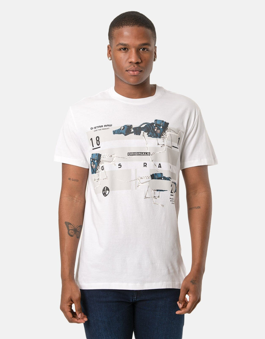 G-Star RAW Running Dog Logo White T-Shirt