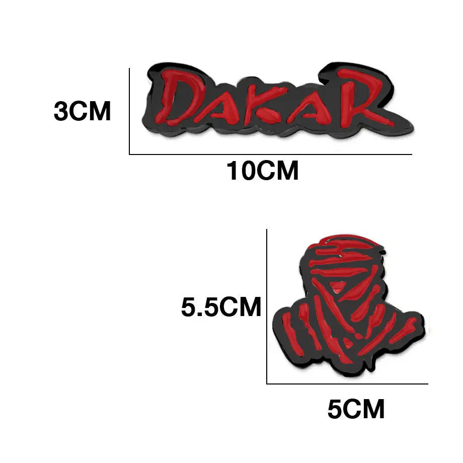 Dakar Rally Logo 2-Piece Metal Bladge (Black & Red)