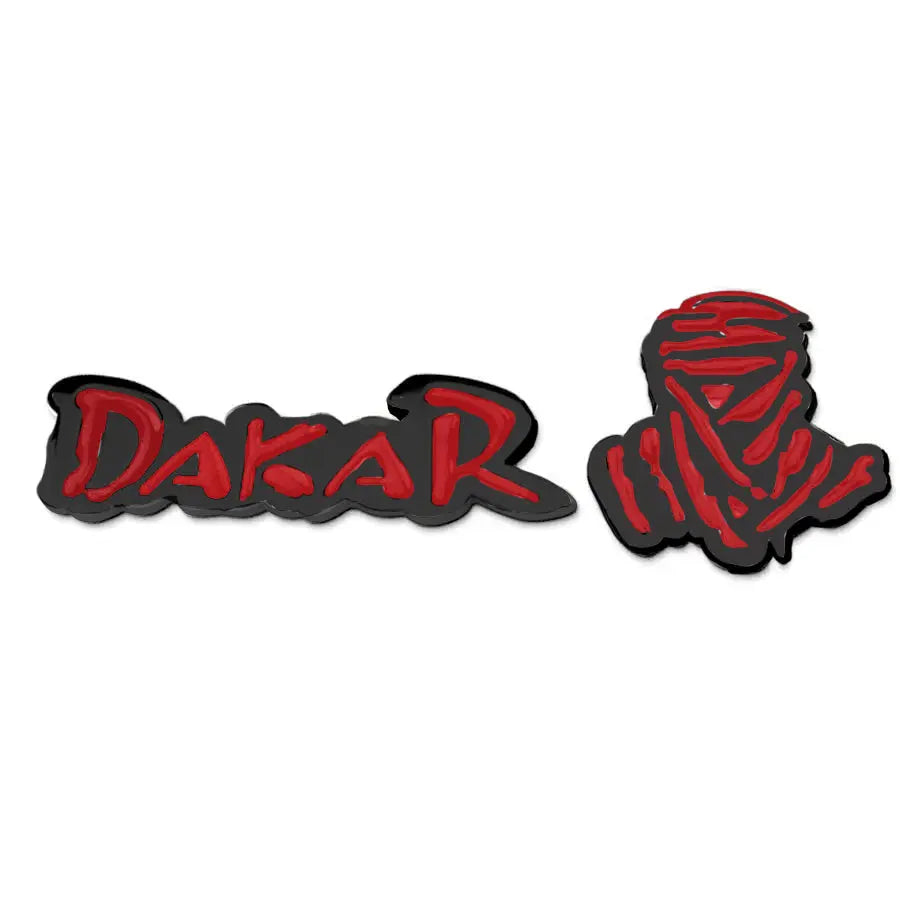 Dakar Rally Logo 2-Piece Metal Bladge (Black & Red)