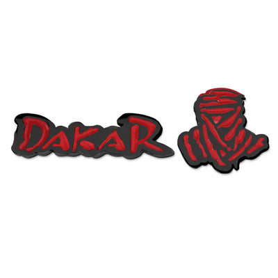 Dakar Rally Logo 2-Piece Metal Bladge (Black & Red)