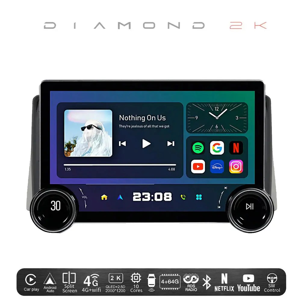 Diamond 2K - 11.5 Inch Dual Knob Android Multimedia Entertainment Unit - Jeep Grand Cherokee (05-07)