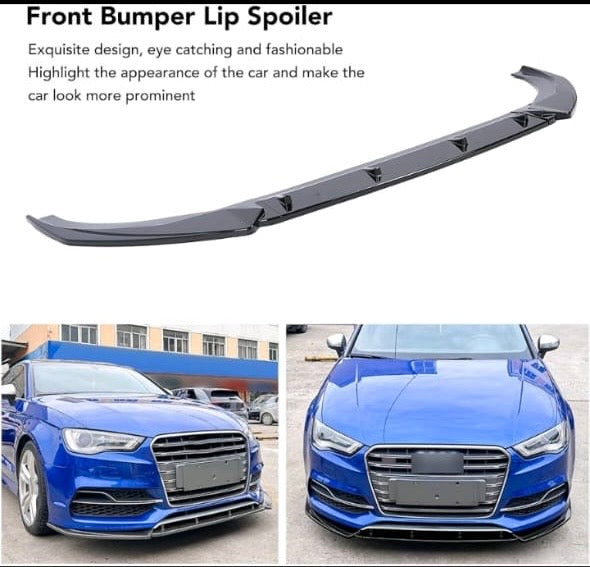 AUDI S3 8V 2013-2016 3PCE FRONT SPOILER GLOSS BLACK