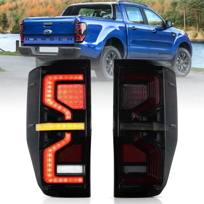VLAND Full LED Tail Lights For Ford Ranger (T6) 2012-2018 BLACK