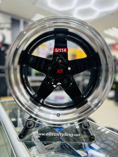 18” AS-WELD 5/114 GLOSS black wheels