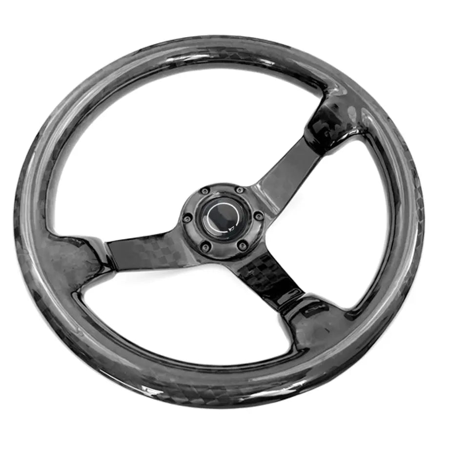 Genuine Forged Carbon Fiber Lightweight Deep Dish Steering Wheel (340mm)