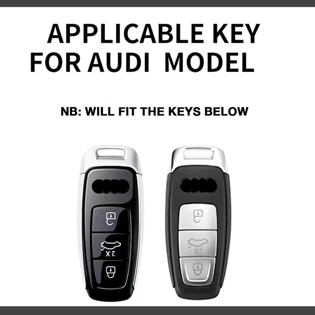 Hard Shell Key Case Cover With Keyring - Audi Sport Style