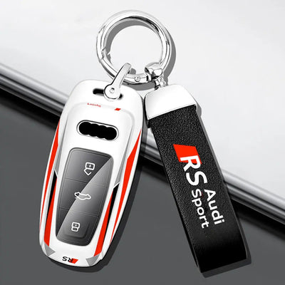 Hard Shell Key Case Cover With Keyring - Audi Sport Style