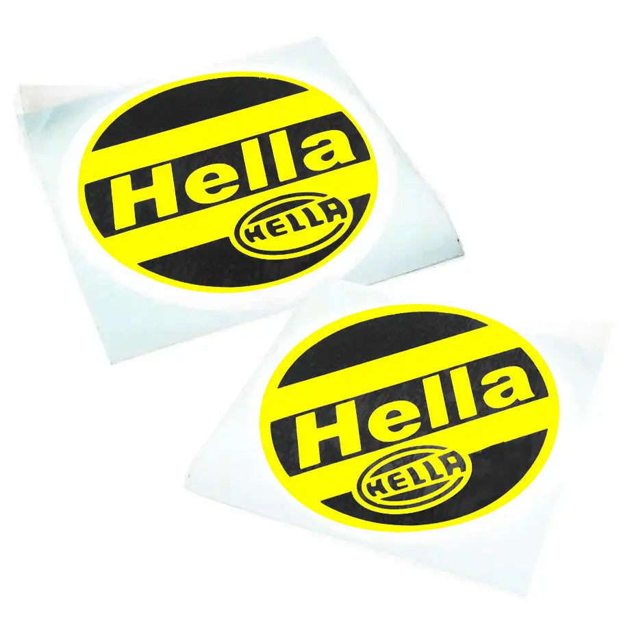 Hella Round Headlight Vinyl Stickers Yellow (12.5cm) - Pair