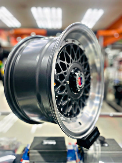 15” AS-P/MESH 4/100 4/108 GUNMETAL SILVER  STUD