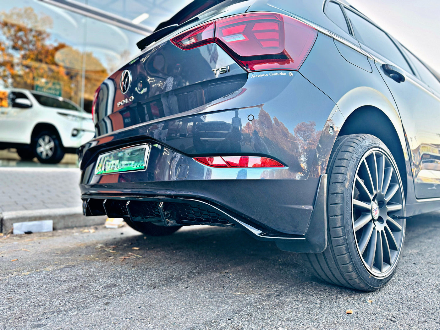 VW POLO 8 / AW TSI TO GTI STYLE AK REAR DIFFUSER GLOSS BLACK