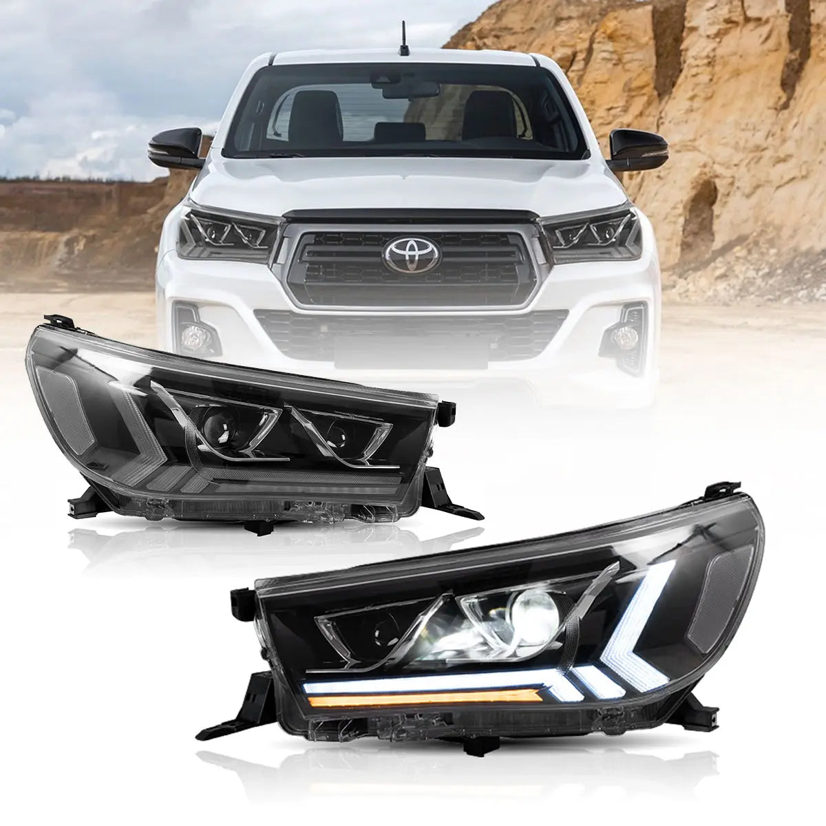 VLAND LED Headlights For 2015-2020 Toyota Hilux Front Lights