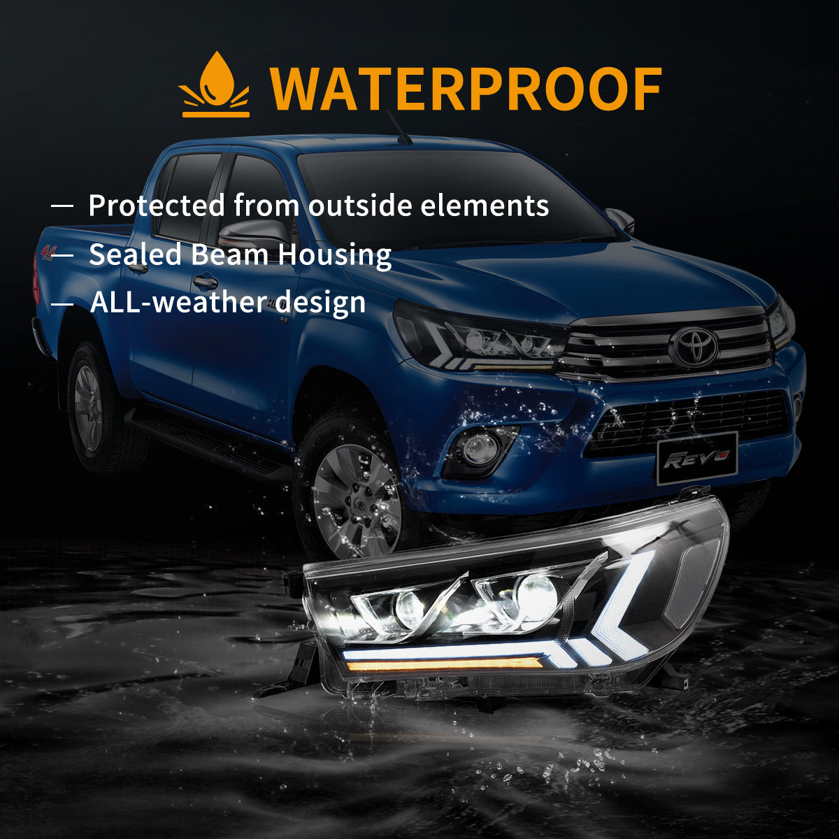 VLAND LED Headlights For 2015-2020 Toyota Hilux Front Lights