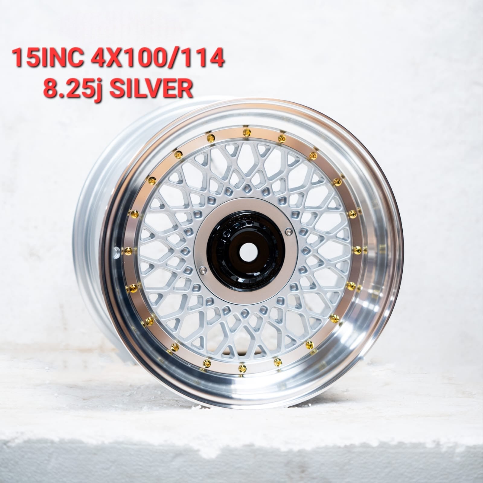 15” AS- MOTORSPORT MESH 4/100 4/114 SILVER