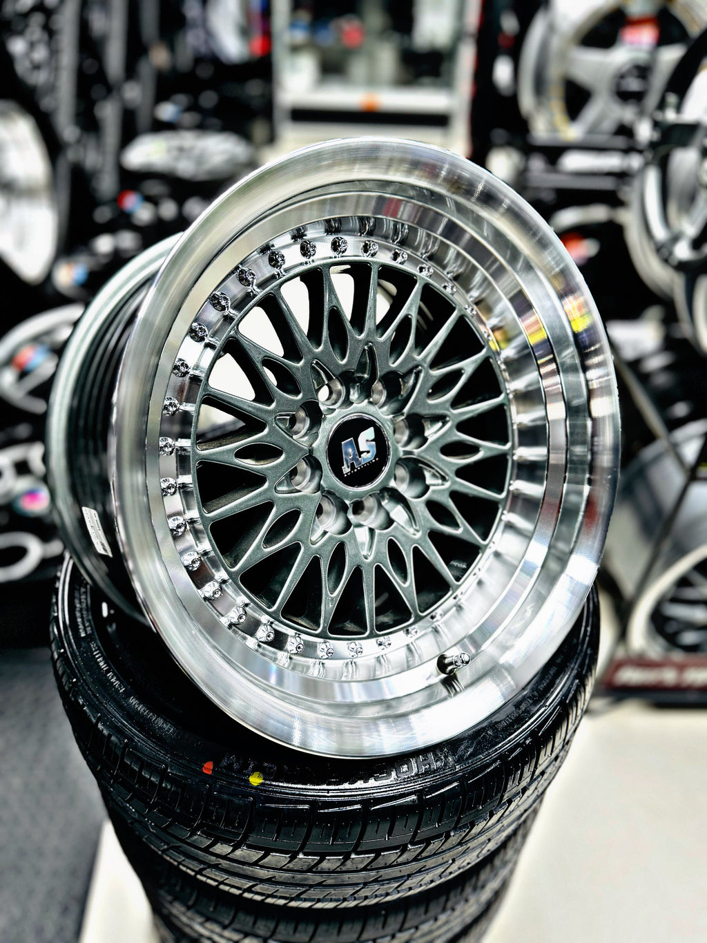 15” AS-7164  GUNMETAL 4/100 4/108 wheels