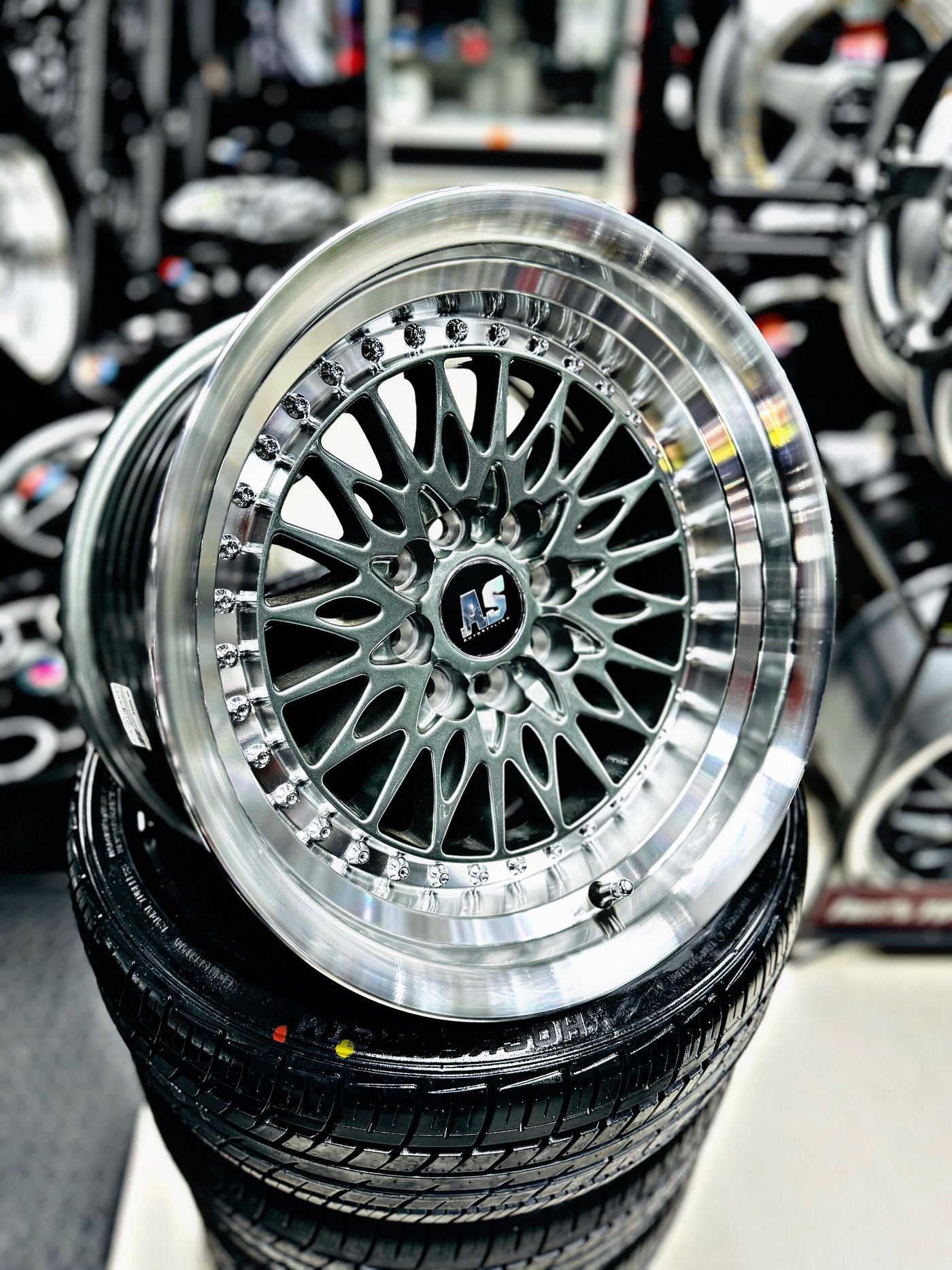 15” AS-7164  GUNMETAL 4/100 4/108 wheels