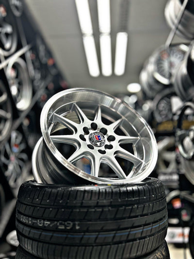 15” AS- 7165 4/100 4/114 silver wheels